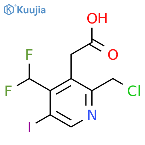 2-(Chloromethyl)-4-(difluoromethyl)-5-iodopyridine-3-acetic acid structure