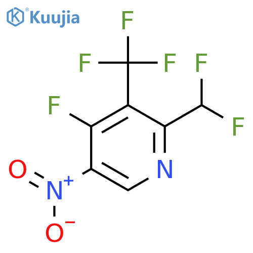 2-(Difluoromethyl)-4-fluoro-5-nitro-3-(trifluoromethyl)pyridine structure