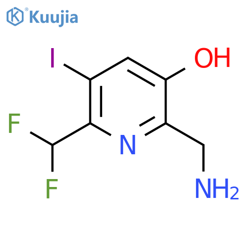 2-(Aminomethyl)-6-(difluoromethyl)-3-hydroxy-5-iodopyridine structure