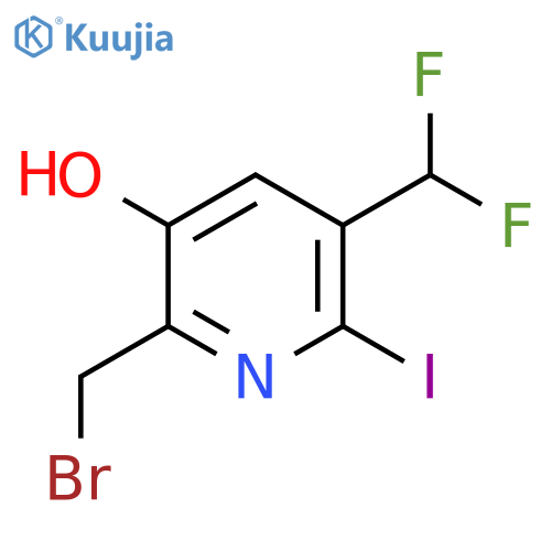 2-(Bromomethyl)-5-(difluoromethyl)-3-hydroxy-6-iodopyridine structure
