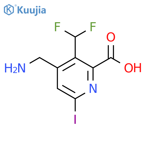 4-(Aminomethyl)-3-(difluoromethyl)-6-iodopyridine-2-carboxylic acid structure
