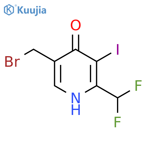 5-(Bromomethyl)-2-(difluoromethyl)-4-hydroxy-3-iodopyridine structure