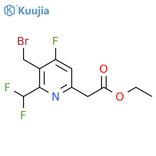 Ethyl 3-(bromomethyl)-2-(difluoromethyl)-4-fluoropyridine-6-acetate structure