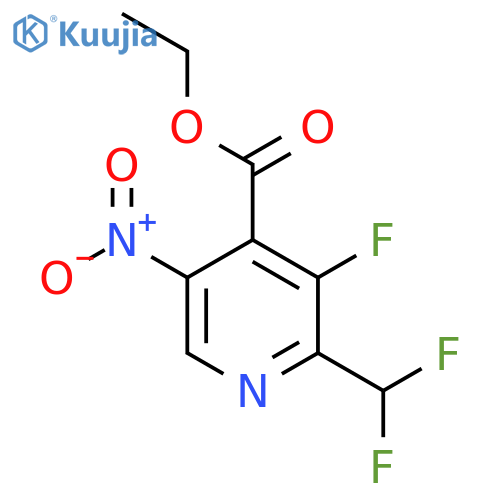 Ethyl 2-(difluoromethyl)-3-fluoro-5-nitropyridine-4-carboxylate structure
