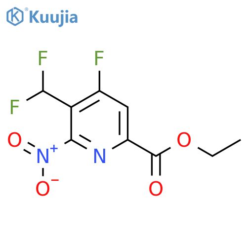 Ethyl 3-(difluoromethyl)-4-fluoro-2-nitropyridine-6-carboxylate structure