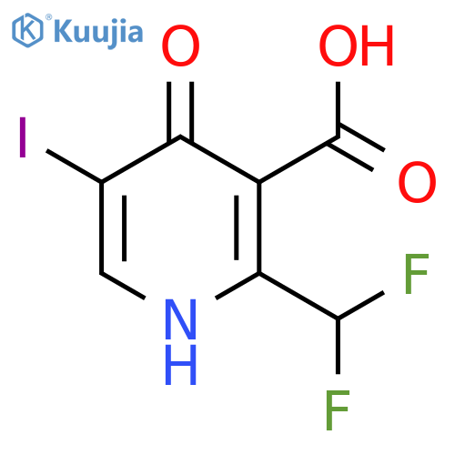 2-(Difluoromethyl)-4-hydroxy-5-iodopyridine-3-carboxylic acid structure
