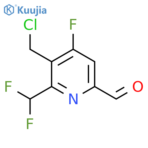 3-(Chloromethyl)-2-(difluoromethyl)-4-fluoropyridine-6-carboxaldehyde structure