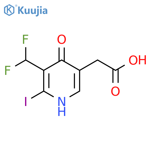 3-(Difluoromethyl)-4-hydroxy-2-iodopyridine-5-acetic acid structure