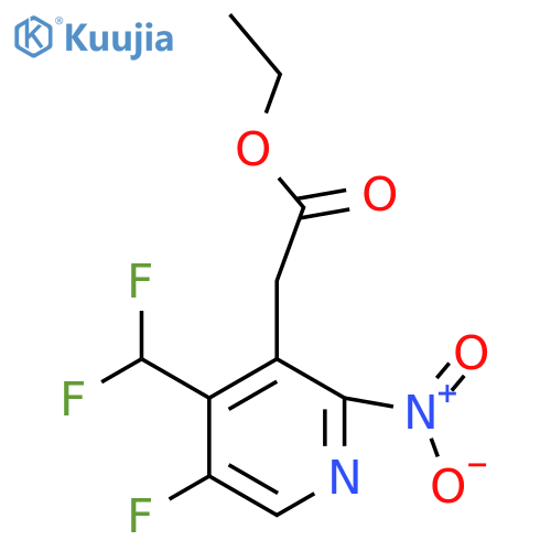 Ethyl 4-(difluoromethyl)-5-fluoro-2-nitropyridine-3-acetate structure