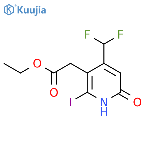 Ethyl 4-(difluoromethyl)-6-hydroxy-2-iodopyridine-3-acetate structure