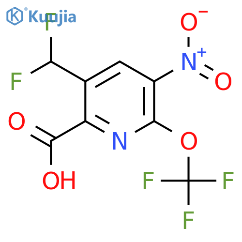 3-(Difluoromethyl)-5-nitro-6-(trifluoromethoxy)pyridine-2-carboxylic acid structure