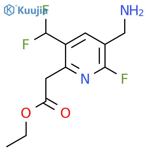 Ethyl 3-(aminomethyl)-5-(difluoromethyl)-2-fluoropyridine-6-acetate structure