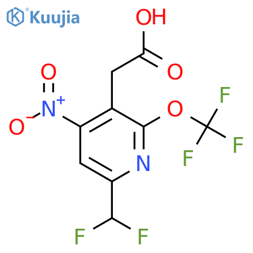 6-(Difluoromethyl)-4-nitro-2-(trifluoromethoxy)pyridine-3-acetic acid structure