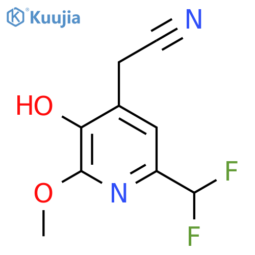 6-(Difluoromethyl)-3-hydroxy-2-methoxypyridine-4-acetonitrile structure