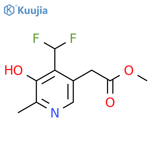 Methyl 4-(difluoromethyl)-3-hydroxy-2-methylpyridine-5-acetate structure