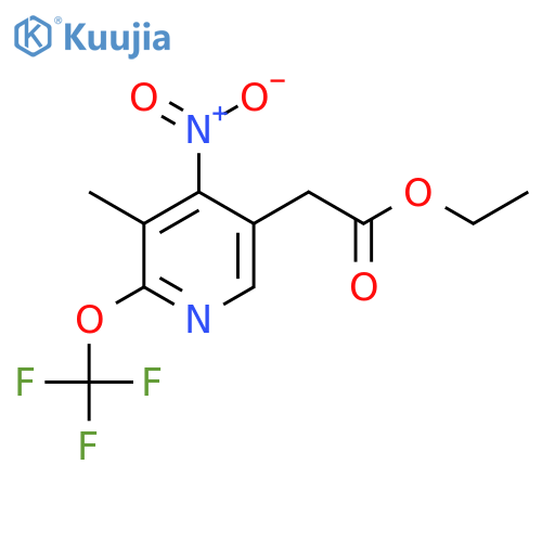 Ethyl 3-methyl-4-nitro-2-(trifluoromethoxy)pyridine-5-acetate structure