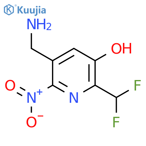 5-(Aminomethyl)-2-(difluoromethyl)-3-hydroxy-6-nitropyridine structure