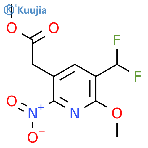 Methyl 3-(difluoromethyl)-2-methoxy-6-nitropyridine-5-acetate structure