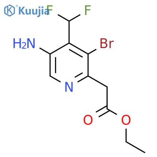 Ethyl 5-amino-3-bromo-4-(difluoromethyl)pyridine-2-acetate structure
