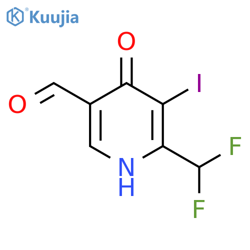 2-(Difluoromethyl)-4-hydroxy-3-iodopyridine-5-carboxaldehyde structure
