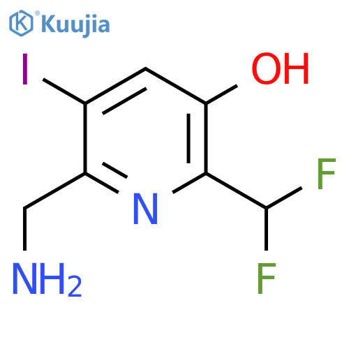 2-(Aminomethyl)-6-(difluoromethyl)-5-hydroxy-3-iodopyridine structure
