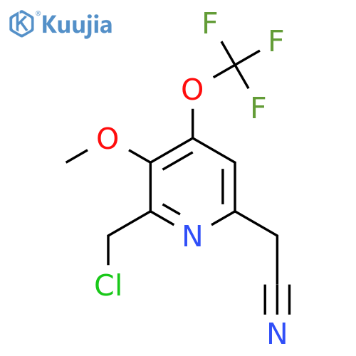 2-(Chloromethyl)-3-methoxy-4-(trifluoromethoxy)pyridine-6-acetonitrile structure