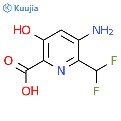 3-Amino-2-(difluoromethyl)-5-hydroxypyridine-6-carboxylic acid structure