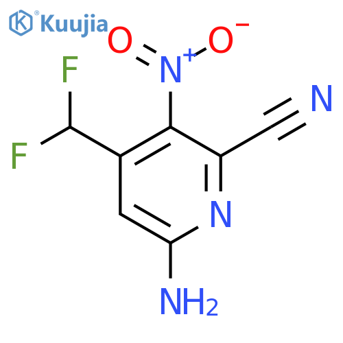 6-Amino-2-cyano-4-(difluoromethyl)-3-nitropyridine structure