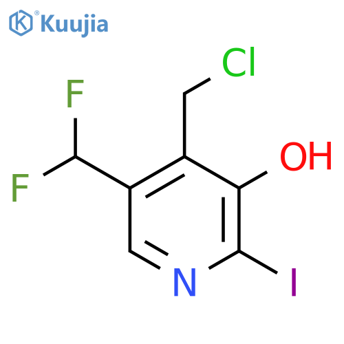 4-(Chloromethyl)-5-(difluoromethyl)-3-hydroxy-2-iodopyridine structure