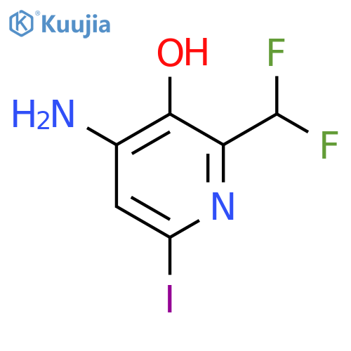 4-Amino-2-(difluoromethyl)-3-hydroxy-6-iodopyridine structure