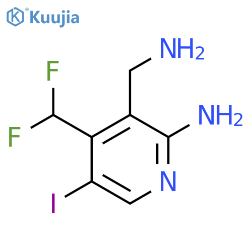 2-Amino-3-(aminomethyl)-4-(difluoromethyl)-5-iodopyridine structure