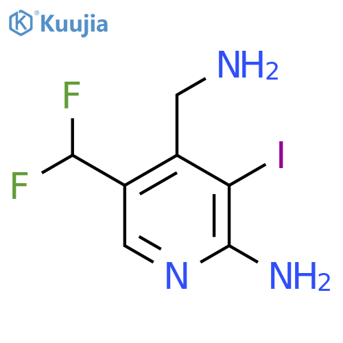 2-Amino-4-(aminomethyl)-5-(difluoromethyl)-3-iodopyridine structure