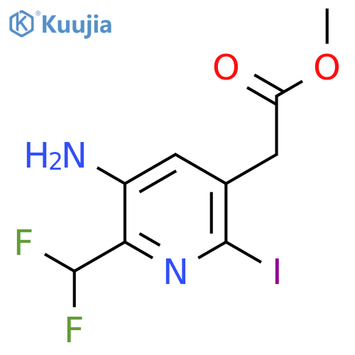 Methyl 3-amino-2-(difluoromethyl)-6-iodopyridine-5-acetate structure