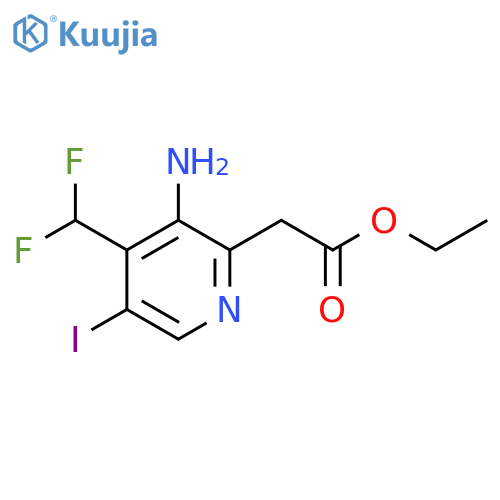 Ethyl 3-amino-4-(difluoromethyl)-5-iodopyridine-2-acetate structure