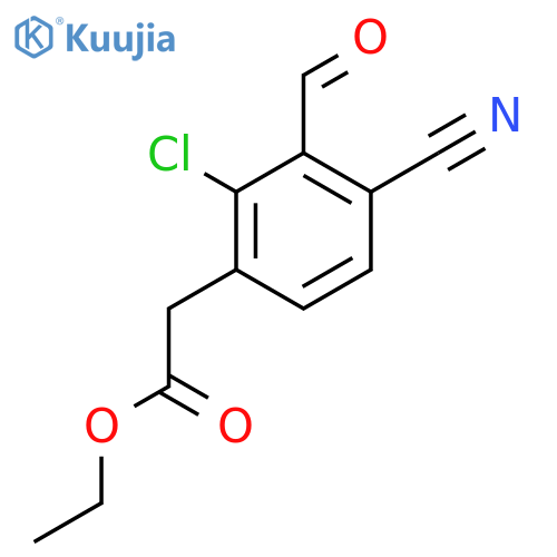 Ethyl 2-chloro-4-cyano-3-formylphenylacetate structure