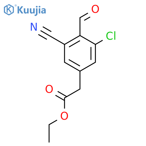 Ethyl 3-chloro-5-cyano-4-formylphenylacetate structure