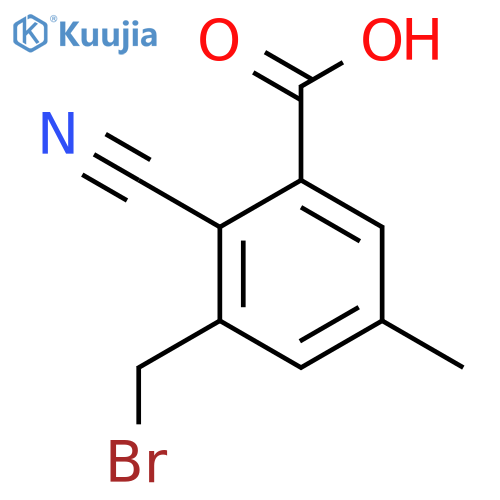 3-Bromomethyl-2-cyano-5-methylbenzoic acid structure