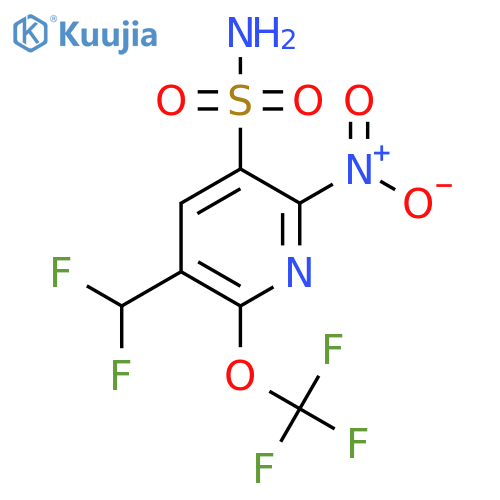 3-(Difluoromethyl)-6-nitro-2-(trifluoromethoxy)pyridine-5-sulfonamide structure