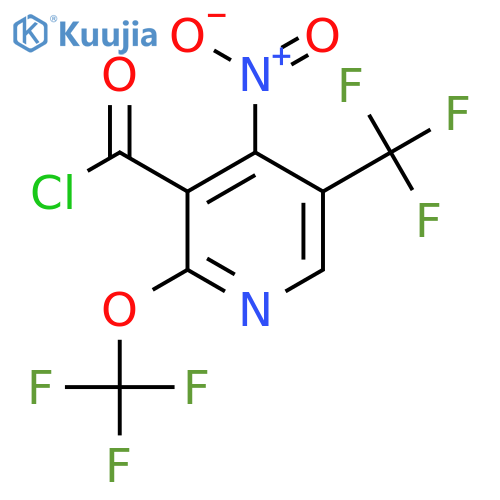 4-Nitro-2-(trifluoromethoxy)-5-(trifluoromethyl)pyridine-3-carbonyl chloride structure