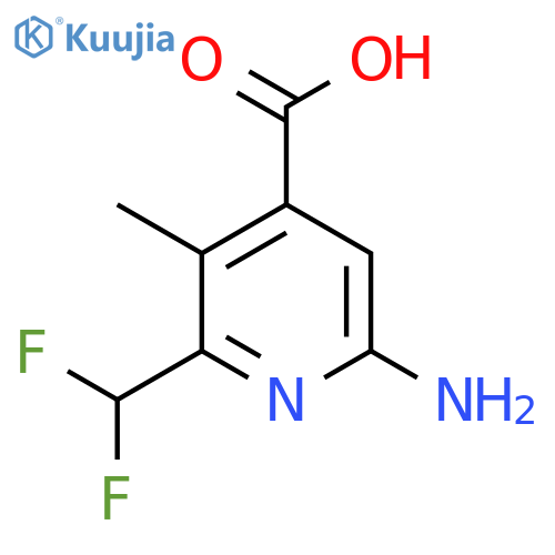 6-Amino-2-(difluoromethyl)-3-methylpyridine-4-carboxylic acid structure