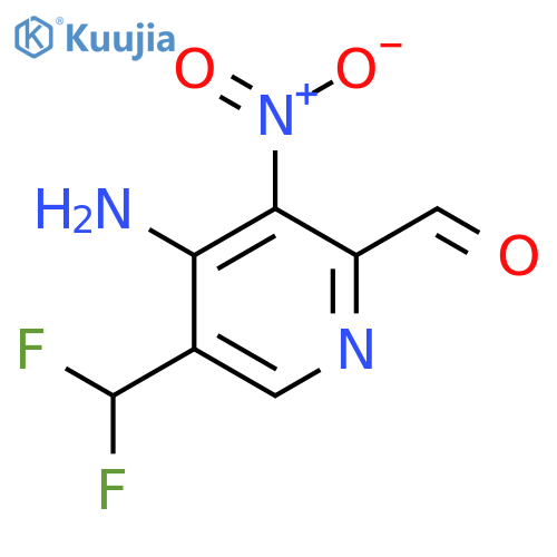 4-Amino-5-(difluoromethyl)-3-nitropyridine-2-carboxaldehyde structure