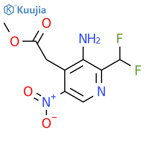 Methyl 3-amino-2-(difluoromethyl)-5-nitropyridine-4-acetate structure