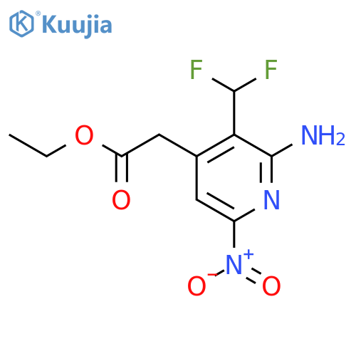Ethyl 2-amino-3-(difluoromethyl)-6-nitropyridine-4-acetate structure