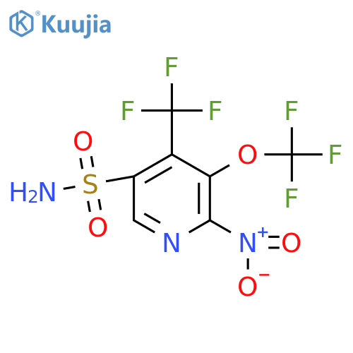2-Nitro-3-(trifluoromethoxy)-4-(trifluoromethyl)pyridine-5-sulfonamide structure