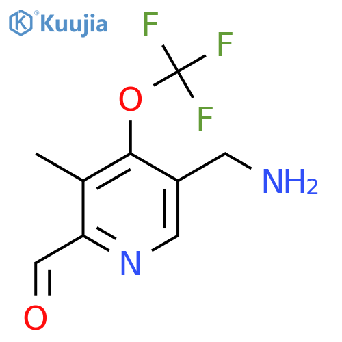 5-(Aminomethyl)-3-methyl-4-(trifluoromethoxy)pyridine-2-carboxaldehyde structure