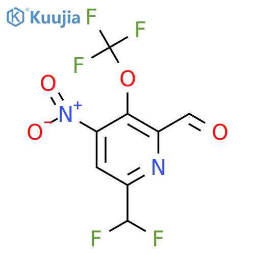 6-(Difluoromethyl)-4-nitro-3-(trifluoromethoxy)pyridine-2-carboxaldehyde structure