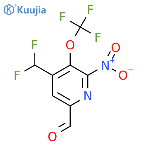 4-(Difluoromethyl)-2-nitro-3-(trifluoromethoxy)pyridine-6-carboxaldehyde structure