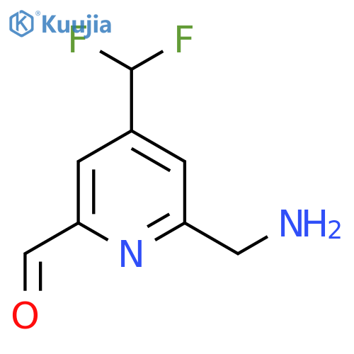 2-(Aminomethyl)-4-(difluoromethyl)pyridine-6-carboxaldehyde structure
