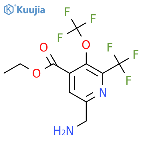 Ethyl 6-(aminomethyl)-3-(trifluoromethoxy)-2-(trifluoromethyl)pyridine-4-carboxylate structure
