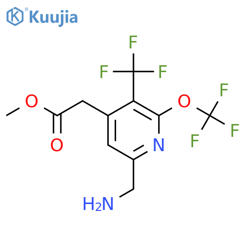 Methyl 6-(aminomethyl)-2-(trifluoromethoxy)-3-(trifluoromethyl)pyridine-4-acetate structure